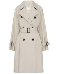 Max Mara The Cube - Distressed Cotton Trench Coat With Belt At The Waist - Lyst