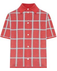 Guest In Residence - Linen And Silk Blend Polo Shirt With Check Pattern - Lyst