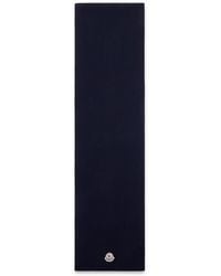 Moncler - Wool Scarf With Logo - Lyst