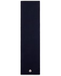Moncler - Sciarpa in lana con logo - Lyst