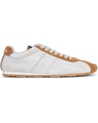 Miu Miu - Sneakers plume in nappa e scamociato - Lyst