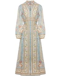 Zimmermann - Roselight Plunge Midi Dress - Lyst