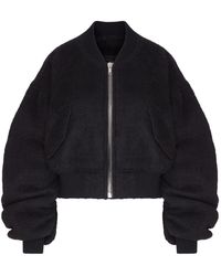 Rick Owens - Cropped Alpaca Wool Bomber Jacket With Zip - Lyst