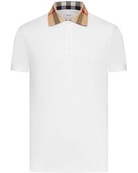 Burberry - Check Collar Polo Shirt - Lyst