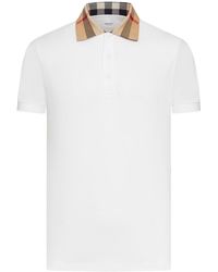 Burberry - Check Collar Polo Shirt - Lyst