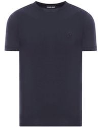 Giorgio Armani - Maglia girocollo a maniche corte in jersey di viscosa stretch - Lyst