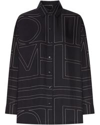 TOTEME - Silk Shirt With Monogram Embroidery - Lyst