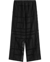 TOTEME - Semi-transparent Silk Trousers With Monogram - Lyst