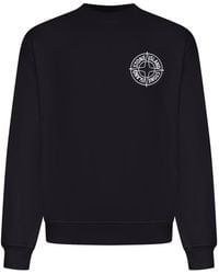 Stone Island - Crew Neck Sweatshirt With "outline Compass" Print - Lyst