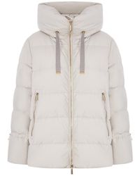 Moorer - Short Quilted Nylon Down Jacket With Hood - Lyst