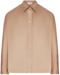Brunello Cucinelli - Stretch Silk Satin Shirt With Mobile - Lyst