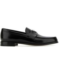 Prada - Black Leather Loafers - Lyst