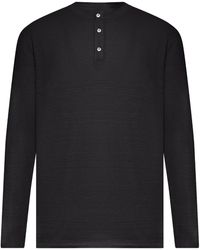 Roberto Collina - Long-Sleeved Linen Serafino Sweater - Lyst