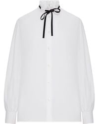 Valentino Garavani - Poplin Shirt With Ruffled Collar - Lyst
