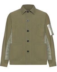 Sacai - Cotton Jacket With Nylon Details Applied - Lyst