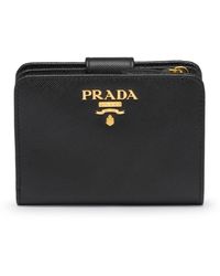 Prada - Small Wallet In Saffiano - Lyst