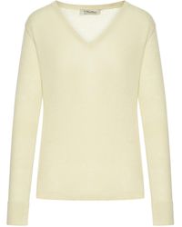 Max Mara - Maglia in lino con scollo a v - Lyst