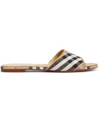 Burberry - Sloane Check Slippers - Lyst