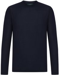 Zanone - Slim Fit Crewneck Long Sleeve T-shirt - Lyst