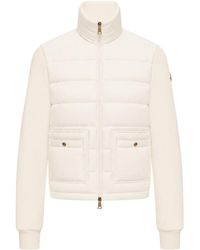 Moncler - Cotton Zip-Up Sweatshirt With Nylon Front - Lyst