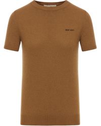 Miu Miu - Maglia a maniche corte in cashmere - Lyst