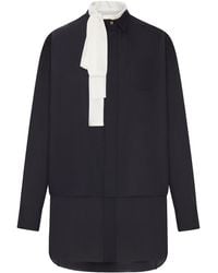 Sacai - Shirt Dress With Integrated Scarf - Lyst