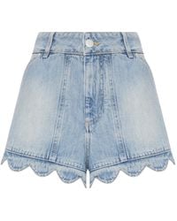 FARM Rio - Denim Shorts With Scalloped Edge - Lyst