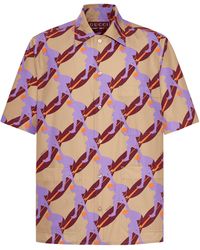 Gucci - Camicia in popeline di cotone leggero stampato - Lyst