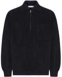Roberto Collina - Zip-Neck Wool Polo Sweater - Lyst