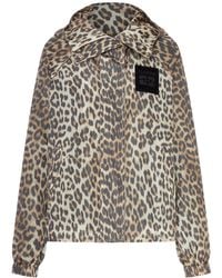 Ganni - Giacca in nylon con stampa leopardata - Lyst