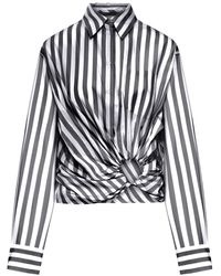 Sportmax - Palmizi Cropped Cotton Shirt With Front Knot - Lyst