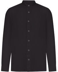 120% Lino - Linen Shirt With Mandarin Collar - Lyst