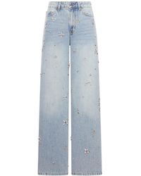 Self-Portrait - Jeans a gamba larga con decorazioni - Lyst