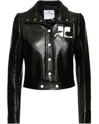 Courreges - Giacca in vinile re-edition con bottoni a pressione - Lyst