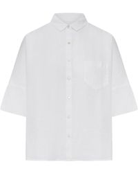 120% Lino - Linen Shirt With Classic Collar - Lyst
