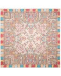 Etro - Modal Blend Scarf With Paisley Foliage Pattern - Lyst