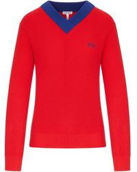 Loewe - Textured Cotton-Wool Blend Sweater With A Contrasting Collar - Lyst