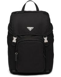 Prada - Re-Nylon And Saffiano Leather Backpack - Lyst