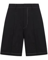 Prada - Linen Bermuda Shorts - Lyst