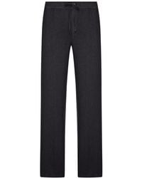 120% Lino - Linen Trousers With Drawstring Waist - Lyst