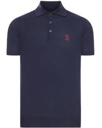 Brunello Cucinelli - Short-Sleeved Cotton Polo Shirt - Lyst