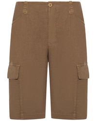 Transit - Linen Cargo Bermuda Shorts - Lyst