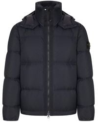 Stone Island - Tear-Proof Down Jacket With Detachable Hood - Lyst