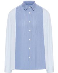 Sacai - Striped Cotton Poplin Shirt - Lyst