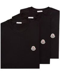 Moncler - 3 Pack Cotton T-Shirts - Lyst