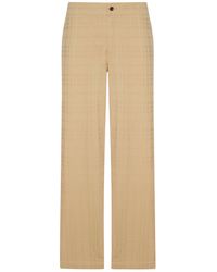 Burberry - Textured Check Cotton Trousers - Lyst