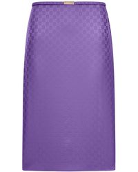 Gucci - Gg Silk Skirt-Donna - Lyst