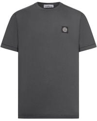 Stone Island - Cotton T-Shirt With Logo Compass - Lyst