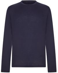 Herno - Crew Neck Long Sleeved Sweater With Tone-On-Tone Logo - Lyst