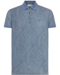 Etro - Cotton Polo Shirt With Arnica Pattern - Lyst